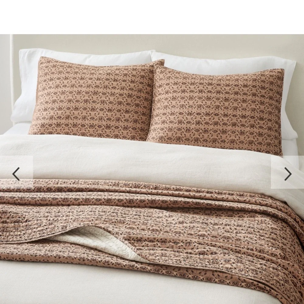 West Elm Floral Brown Euro Pillow Case